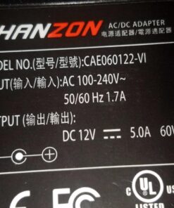 Chanzon 12V 5A LED Strip Power Supply 60W AC DC Adapter UL Listed for CCTV 2.1x5.5 2.5x5.5 Plug (Input 110V-220V, Output 12 Volt 5 Amp 60 Watt) Converter LED Driver Lighting Transformer 12 V 5 A 34 71Vev6OyVBL