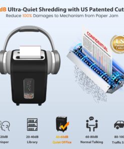 Paper Shredder for Home Office,VidaTeco 14-Sheet 60-Mins Micro Cut Shredder with US Patented Blade,Shred Card/CD/Clip/Staple,Shredder for Home Use Heavy Duty,AUTO Jam Proof,5.3-Gallon Pullout Bin(ETL) P4 14 Sheet 20 71VfNLUw mL