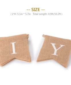 Alternative view of Junxia"ahoy It's a boy" Natural Bunting Burlap Flag Banner/Baby Shower Newborn Baby Celebration Baby Boy Birth White