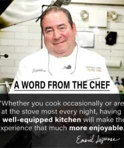 Emeril Lagasse Razor Sharp 2 Piece Chef Knife Set - 5 inch Santoku Knife, 3.5 Inch Stainless Steel Paring Knife, Forged Steel Clad Emerilware - Black Handles 15 71Vfg9A6cWL