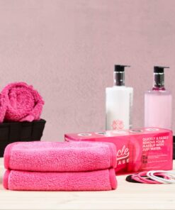 Miracle Face Erase 2 Pack Makeup Remover Face Cloths, Chemical-free, Microfiber, 6 Hair Ties (2 Count, Pink) 2 Count 26 71VgkGu67tL