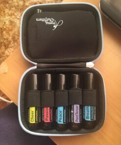 Aroma Outfitters Essential Oil Carrying Case. Premium Storage Protection & Organizer for Roller Bottles. Carry Case Protects up to 10 Roller Balls and Sample Drams - Perfect for Travel (Blue) 10 Bottle Blue 40 71VgsyQPfQL