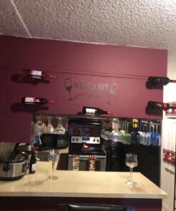 Blinggo WINE A BIT you'll feel better Quote Letter Wall Sticker Decal Home Arts Dinning Kitchen Lounge Decor Wall Decoration 22''X10'' Black 18 71Vh01ml50L