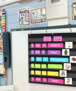 Godery Black Standard Pocket Chart for Classroom or Homeschool Teaching Supplies 7 Pocket Chart (Black) 10 71Vh0AST36L