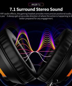 Ajazz AX120 Stereo Gaming Headset Noise Cancelling Over Ear Headphones with Mic Bass Surround Soft Memory Earmuffs 50mm Pink 15 71Vhiy VnsL