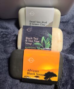 O Naturals 6 PCS Black Soap - Women & Men's Bar Soap, Father's Day Gifts, Men's Soap Bar, African Black Soap w/Moisturizing Shea Butter, Charcoal Soap, Organic & Natural Soap for Men & Women, 4oz Black Soap Collection 4 Ounce (Pack of 6) 37 71Vi0yf M6L