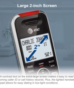 AT&T BL102-2 DECT 6.0 2-Handset Cordless Phone for Home with Answering Machine, Call Blocking, Caller ID Announcer, Audio Assist, Intercom, and Unsurpassed Range, Silver/Black 2 Handset 25 71Vi4GhY7KL