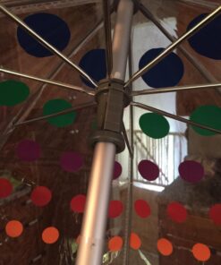 Totes Signature Clear Bubble, Rain & Windproof Umbrella - Perfect for Weddings, Travel and Outdoor Events - Curved Handle with Deluxe Finish, in Transparent or Colorful Design Options Regular Dots 22 71ViQDkKONL