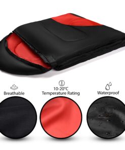 Sleeping Bag – Envelope Lightweight Portable, Comfort with Compression Sack - Great for 3 Season Traveling, Camping, Hiking, Outdoor Activities & Boys. Black 13 71ViyhmQ3qL 1