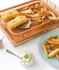 Alternative view of Copper Chef, 2-Piece Non-Stick Bakeware Set for Oven with Crisper Pan and Cookie Sheet, 13 x 9-Inch, N5O4RBL, Copper