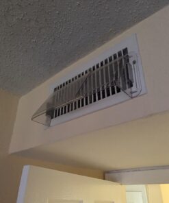 Frost King HD9 Heat and Air Deflector, Large, Heavy Duty, Clear Plastic with Magnetic hold or Screw-on hold for Central Forced Air Systems, Adjustable 10" to 16" Large Sidewall, expands up to 16" wide 13 71VjH7vXDgL