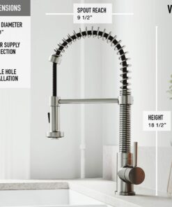VIGO VG02001ST 19" H Edison Single-Handle with Pull-Down Sprayer Kitchen Faucet in Stainless Steel 28 71Vk3xR70fL