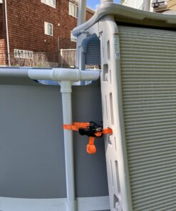 Confer Plastics 7200 Roll Guard 48" to 56" Adjustable A Frame Safety Ladder for Above Ground Outdoor Patio Swimming Pool Platform Ladder with Step Barrier, Warm Grey 50 71VkFh140UL