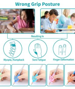Mlife Pencil Grips - 10PCS Children Pencil Holder Writing Aid Grip Trainer, Ergonomic Training Pen Grip Posture Correction Tool for Kids (Set of 10PCS) 1 Count (Pack of 10) 15 71VkMp9cSrL