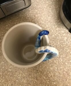 3D Coffee Mug, Handmade Hand Painted Creative Art Mug Ceramic Milk Cups Travel Mug Ocean Octopus Squid Style with Octopus Tentacles Beard Handle Christmas gift 25 71VkYrTvCeL