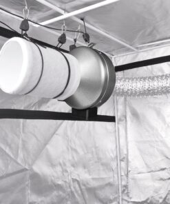 iPower GLFANXINL4FILT4MD8CTR 4 Inch 190 CFM Inline Fan Carbon Filter 8 Feet Ducting Combo with Variable Speed Controller and Rope Hanger for Grow Tent Ventilation, 4" Fan & Filter, Grey 4" Fan & Filter & Ducting 22 71Vl9lhAiL 1