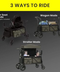 Jeep Deluxe Wrangler Stroller Wagon with Cooler Bag and Parent Organizer by Delta Children, Black/Green 29 71VlHkgYzrL