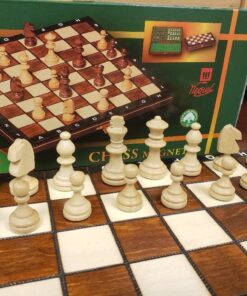Travel Magnetic Chess Set w/ Wooden 10.4" Board and Chessmen 19 71Vlw4hncLL