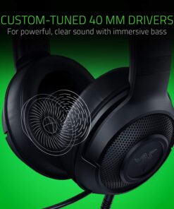 Razer Kraken X - Gaming Headset (Ultralight Gaming Headset for PC, Mac, Xbox One, PS4 and Switch, Headband Padding, 7.1 Surround Sound) Black Black (USB) 14 71VmDCSR1XL