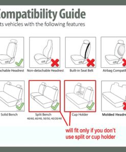 FH Group Automotive Seat Covers Trendy Corduroy Bucket Full Set with Gift- Universal Fit for Cars Trucks and SUVs (Black/Gray) FB032115 31 71VmW ccLL