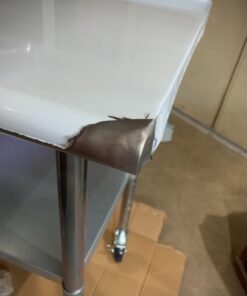 GRIDMANN Stainless Steel Table 48 in. x 24 in., NSF Commercial Kitchen Prep & Work Table w/ Backsplash and Wheels 48 in Long x 24 in Deep 24 71VncQO6N6L