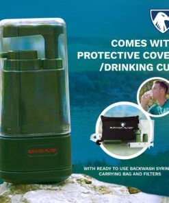 Survivor Filter Pro Hand-Pump Portable Water Filter - Lightweight Water Filter Camping, Backpacking, and Hiking - Water Purifier Survival - 0.01 Micron Ultra Filter 30 71VovqTGReL