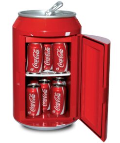 Alternative view of Coca-Cola 12 Can Portable Mini Fridge w/ 12V DC and 110V AC Cords, 10L (10.6 qt) Can Shaped Personal Cooler, Red, Travel Fridge for Drinks, Snacks, Lunch, Home, Office, Dorm Room, RV Coca Cola