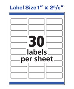 Avery Easy Peel Printable Address Labels with Sure Feed, 1" x 2-5/8", White, 750 Blank Mailing Labels (08160) 750 labels 19 71VqBAdc7YL