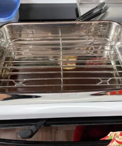 Cuisinart 7117-14RR 14-Inch Chef's-Classic Cookware-Collection, Lasagna Pan w/Stainless Roasting Rack, Stainless Steel 17 71VqMpH5flL