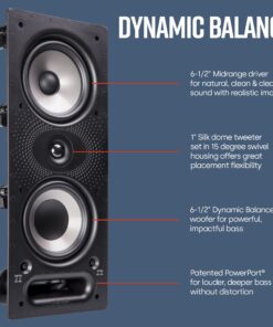 Polk Audio 265-RT 3-way In-Wall Speaker - The Vanishing Series | Easily Fits in Ceiling/Wall | High-Performance Audio - Use in Front, Rear or as Surrounds | With Power Port & Paintable Grille - Black Single 43 71VqRHM0rZL