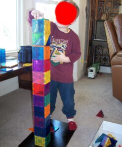 PicassoTiles 2 Piece Car Truck Construction Kit Toy Set Vehicle Educational Building Tile Magnetic Blocks Puzzle Magnets Toys with Re-Enforced Hitch and Long Bed for Girls Boys Toddler Ages 3+ PT20 37 71Vqz0GxoL