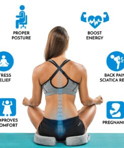 ComfiLife Gel Enhanced Seat Cushion – Office Chair Cushion – Non-Slip Gel & Memory Foam Coccyx Cushion for Tailbone Pain - Desk Chair Car Seat Cushion Driving - Sciatica & Back Pain Relief (Gray) Gray 24 71VrFAHvPIL