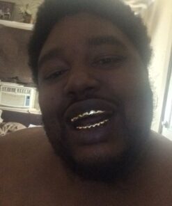 JINAO 18K Gold Plated Gold Finish 8 Top Teeth 8 Bottom Tooth Hip Hop Mouth Grills for Men and Women Gold Set 19 71VrT8ut9LL