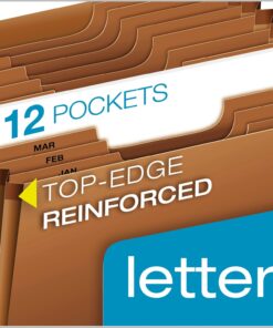 Globe-Weis PFXR217MHD /Pendaflex Heavy-Duty Expanding File, Open Top, 12 Pockets, Monthly Index, Letter Size, Brown (R217MHD) 10 71VrncvohQL