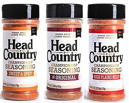 Head Country Championship Seasoning, Original 6 ounce, Sweet & Spicy 5.12 ounce, High Plains Heat 5.12 ounce, (Variety Pack of 3 Bundle)