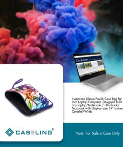 Caseling Neoprene Sleeve Pouch Case Bag for 14 Inch Laptop Computer. Designed to fit Any Laptop Notebook Ultrabook MacBook with Display Size 1 inches - Colorful 12 71Vt6nKUNPL