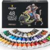 Castle Art Supplies 48 x 22ml Acrylic Paint Set | All-inclusive Set for Beginners, Adult Artists | Quality Intense Colors | Smooth to Use on Range of Surfaces | In Impressive Presentation Box 17 71VuE0xoctL