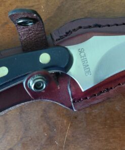 Old Timer 152OT Sharpfinger 7.1in S.S. Full Tang Knife with 3.3in Clip Point Skinner Fixed Blade, Black Sawcut Handle, and Leather Belt Sheath for Hunting, Camping, Skinning, EDC, and Outdoors 67 71VuK3jLBfL