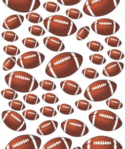 45 Footballs Football Peel and Stick Vinyl Stickers Wall Art Graphics Decal