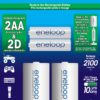 Panasonic K-KJS1MCA2BA eneloop D Size Battery Adapters with eneloop AA 2100 Cycle Ni- MH Pre-Charged Rechargeable Batteries, 2 "D" Adapters with 2 Batteries D Spacer Pack 17 71Vun7sUOZL