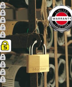 Master Lock 140D Padlock, 1 Pack, Brass 18 71VuxbuNYlL