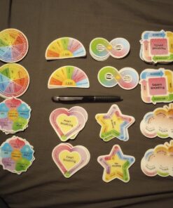 Cusprtm 48 Pcs Anxiety Sensory Stickers, 2 Textured Tactile Rough Calm Stickers Large Size Breathing Stickers Mindfulness Stickers for School Office Classroom Adults Teens Sensory Items 48 71Vvpm55ILL