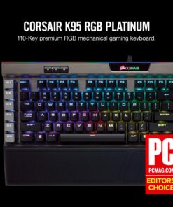 Alternative view of Corsair K95 RGB Platinum Mechanical Gaming Keyboard - 6x Programmable Macro Keys - USB Passthrough & Media Controls - Fastest Cherry MX Speed - RGB LED Backlit - Aluminum Finish Gunmetal