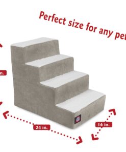 Alternative view of 4 Step Portable Pet Stairs By Majestic Pet Products Villa Vintage Steps for Cats and Dogs Grey 4 Step