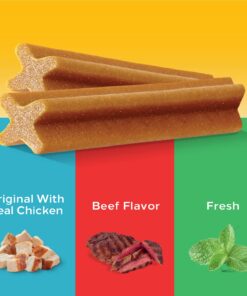 PEDIGREE DENTASTIX Large Dog Dental Care Treats Original, Beef & Fresh Variety Pack, 2.73 lb.Pack (51 Treats) Variety: Chicken, Beef & Fresh 51 Count (Pack of 1) 29 71VwuQE8bAL