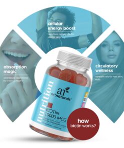Artnaturals Biotin Gummies for Hair Growth - (100 Gummies - 10000mcg) - Natural Strawberry Vitamins Supports Nails and Skin - Gelatin, Gluten, Nut and Egg Free 15 71VxEhYKDaL