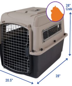 Petmate Ultra Vari Dog Kennel for Small to Medium Dogs (Durable, Heavy Duty Dog Travel Crate, Made with Recycled Materials, 28 in. Long) 25 to 30 lbs, Made in USA TAUPE/BLACK 28" 27 71VyOdVQGqL