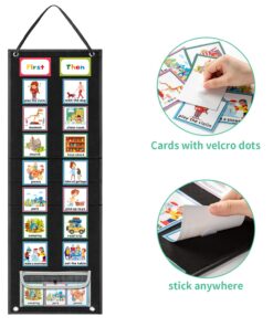 ANCOMEDO Visual Schedule Chart for Kids Chore with 92 Pieces Cards, Visual Behavioral Routine Tool for Toddlers, Daily Schedule Board Autism Learning Materials for Classroom Home (Standard Size) Normal 9 71W 6XT1NxL