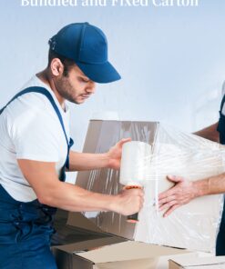 JARLINK 4 Pack Stretch Wrap, 5 Inches Shrink Wrap for Pallet Wrap, Moving Wrapping Plastic Roll, Industrial Strength Stretch Film up to 650% Stretch with Handles, 1000 Feet 12 71W0khyt03L