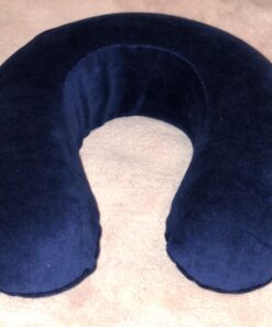 TravelMate Memory Foam Neck Pillow - Adjustable Thickness for Best Comfort, Dark Blue 37 71W0udyPwwL